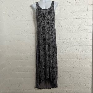 Threads 4 Thought Womens Maxi Dress M Gray Black Chevron Cotton Modal Blend C10